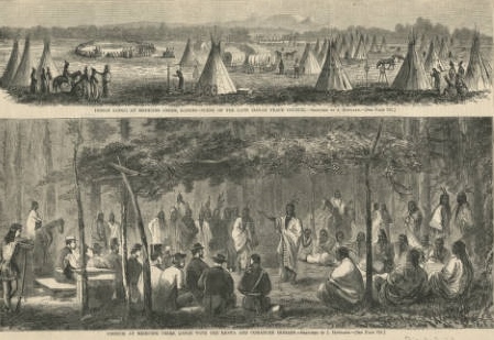 Illustrations from Harper's Weekly of the Council at Medicine Creek(credit: Denver Public Library)