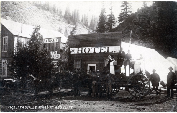 stagecoach in front of hotel