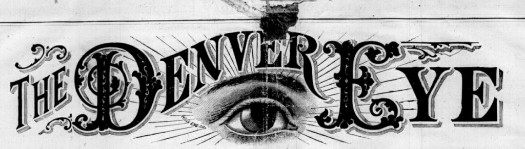 Newspaper clipping of the Denver Eye masthead.