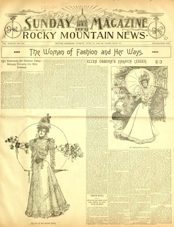 Front page of the magazine section showing women's fashion
