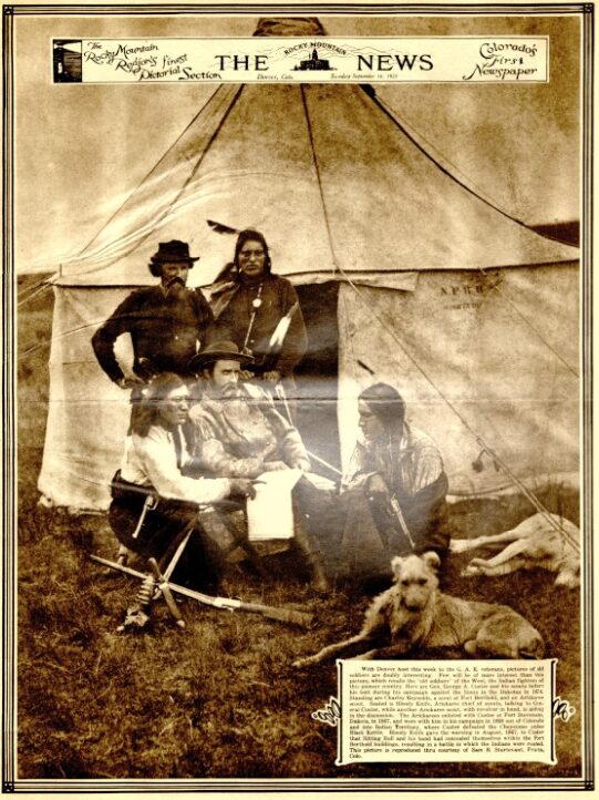 Front page of the magazine section showing Native Americans and white men