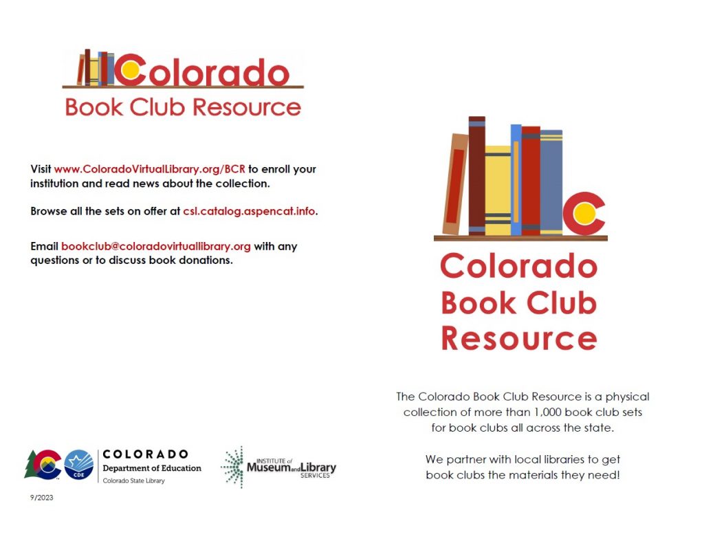 Promotional Materials on the Book Club Resource – Colorado Virtual Library