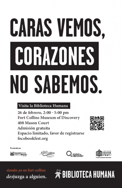 Flyer for Human Library Spanish language