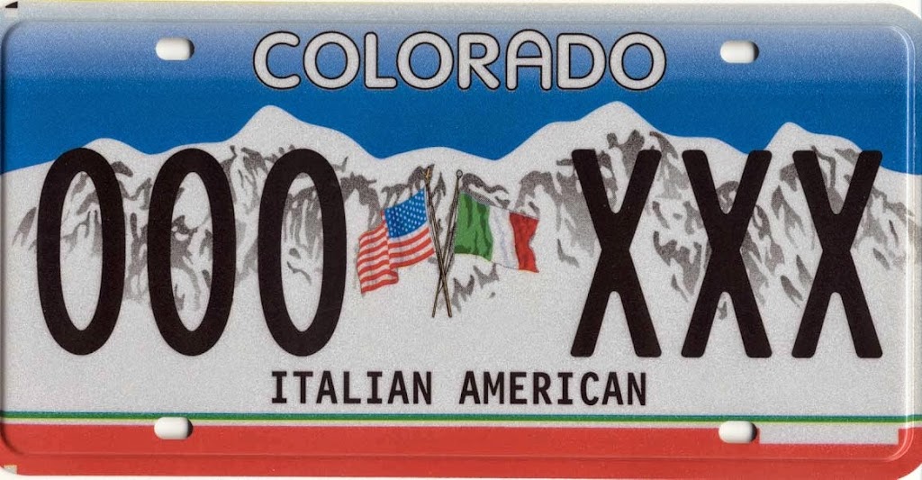 Italian American colorado license plate