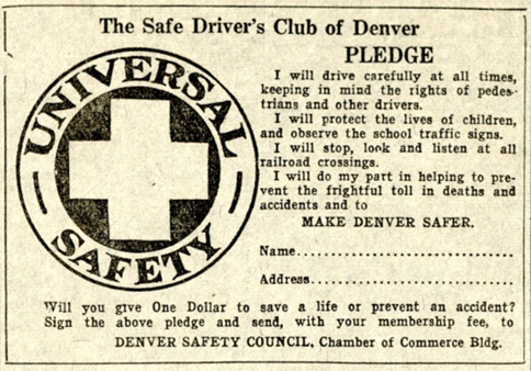 Screenshot of The Safe Driver's Club of Denver Pledge