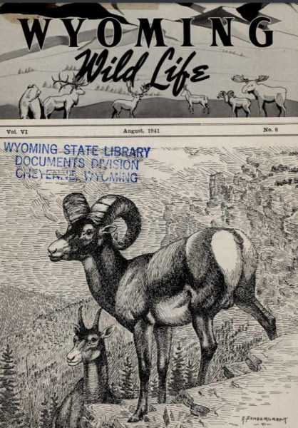 Wyoming Wild Life magazine cover, august 1941