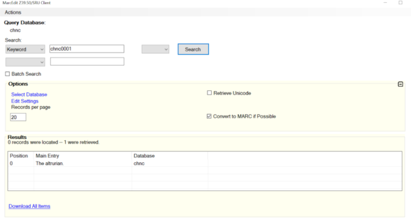 Control Number Search