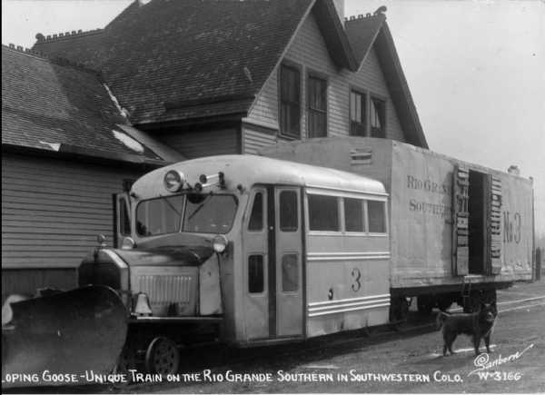 photo of bus converted into locomotive