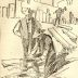 Newspaper Illustration of two men panning for gold in Denver
