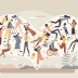 drawing of a diverse group of people in a heart shaped cloud.